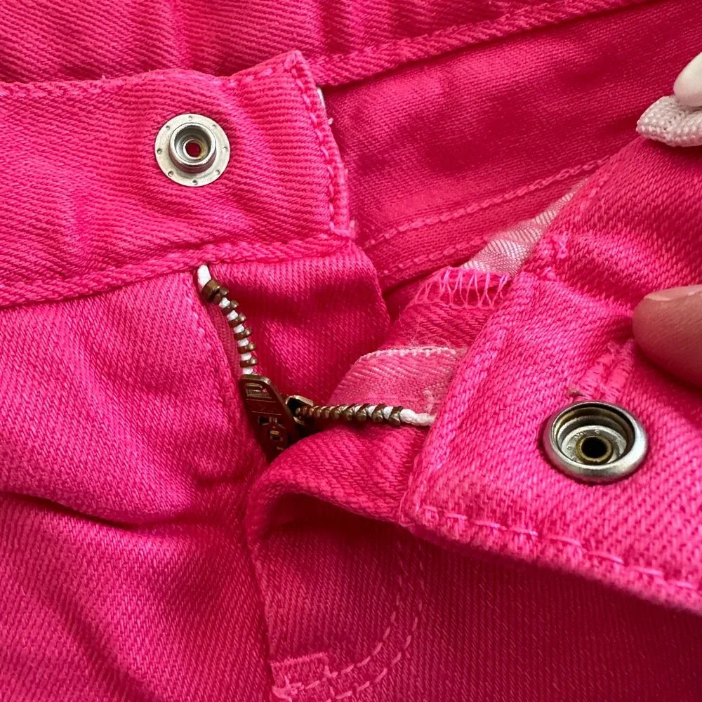 Baby Gap Neon Pink Girls Jean Shorts Sz 3 years - Picture 3 of 5